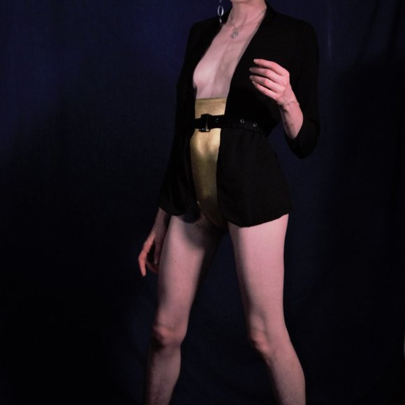 Gold Glitter Sandal 4" Heels - Picture 3 of 3